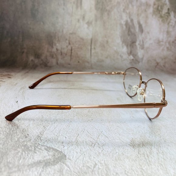 Thornton & Banks Oval Gold & Taupe Brown Eyeglasses Glasses Frames NWOT main image 10